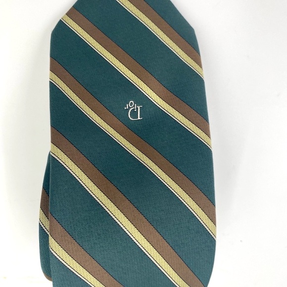 Dior Men's Tie with Green and Brown Stripes - Picture 1 of 5